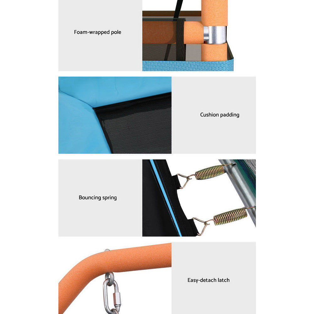 Everfit Trampoline for Kids 6FT Rectangle with Swing Enclosure Safety Net Orange