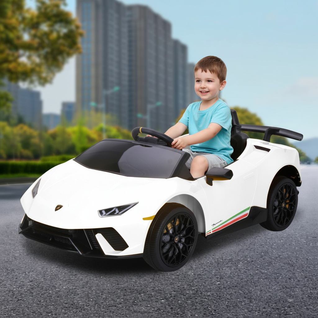 Kahuna Lamborghini Performante Kids Electric Ride On Car Remote Control by Kahuna - White