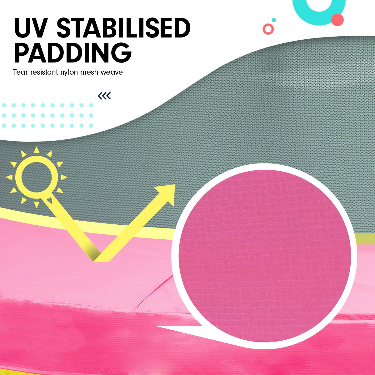 Kahuna Trampoline 4.5FT Round Free Safety Net Spring Pad Cover Mat Outdoor Green Pink