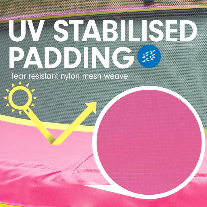 Kahuna Trampoline 4.5FT Round Free Safety Net Spring Pad Cover Mat Yellow Pink