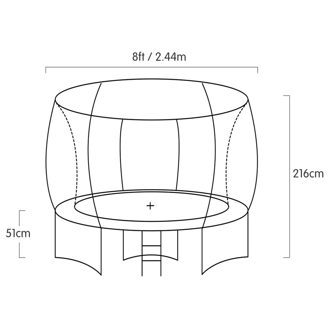 Kahuna Trampoline for Kids 8FT Outdoor Orange and Children Suited for Fitness Exercise Gymnastics with Safety Enclosure Basketball Hoop Set