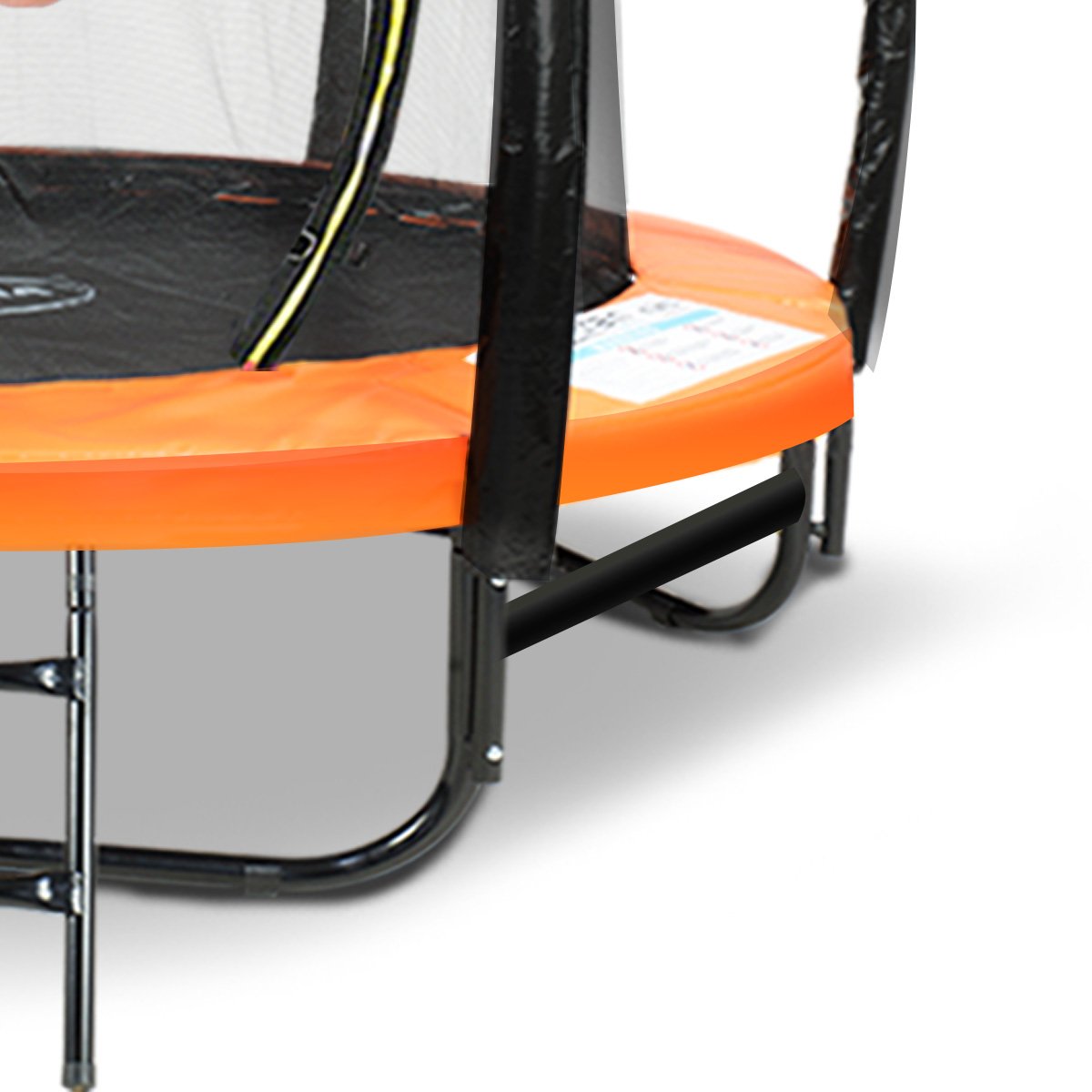 Kahuna Trampoline for Kids 8FT Outdoor Orange and Children Suited for Fitness Exercise Gymnastics with Safety Enclosure Basketball Hoop Set