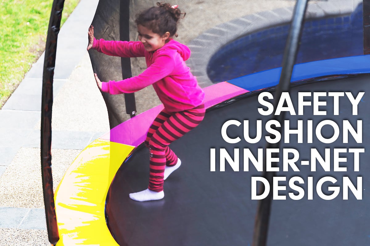 Kahuna Trampoline for Kids 8FT Outdoor Rainbow and Children Suited for Fitness Exercise Gymnastics with Safety Enclosure