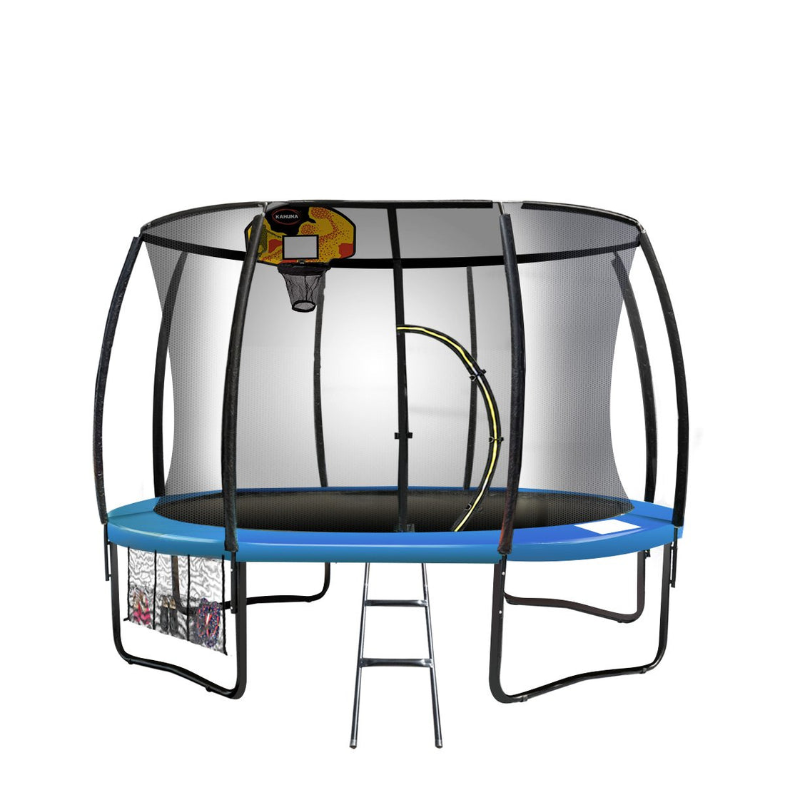 Kahuna Trampoline for Kids 16FT Outdoor Children with Safety Enclosure Pad Mat Ladder Basketball Hoop Set - Blue
