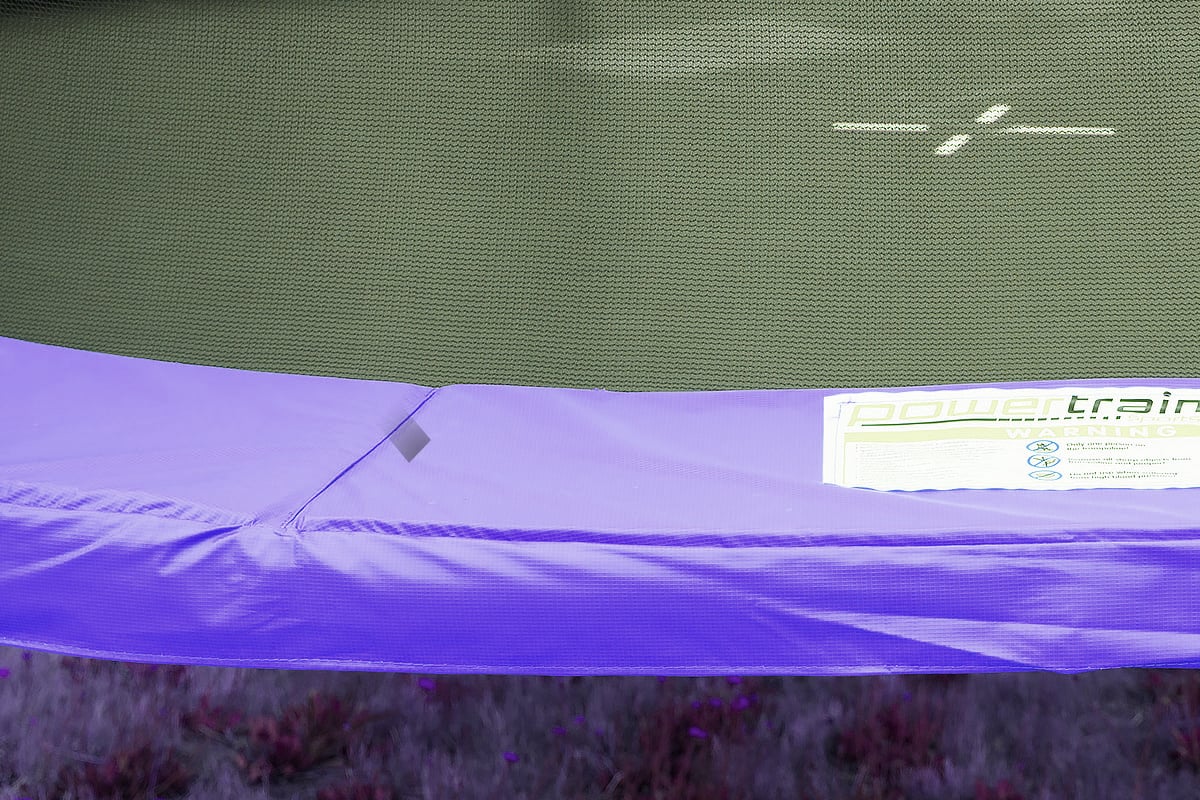 Kahuna Trampoline for Kids 16FT Outdoor Children with Safety Enclosure Pad Mat Ladder Basketball Hoop Set - Purple