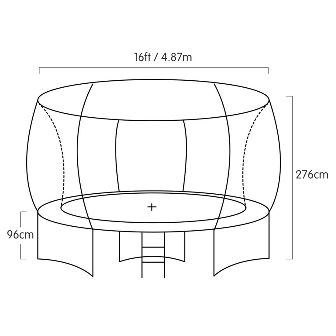Kahuna Trampoline for Kids 16FT Outdoor Children with Safety Enclosure Pad Mat Ladder Basketball Hoop Set - Purple