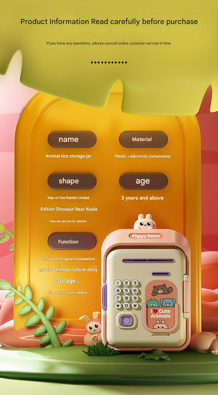 Interactive Kids' Piggy Bank Safe with Music, Stories & Password Lock(blue)