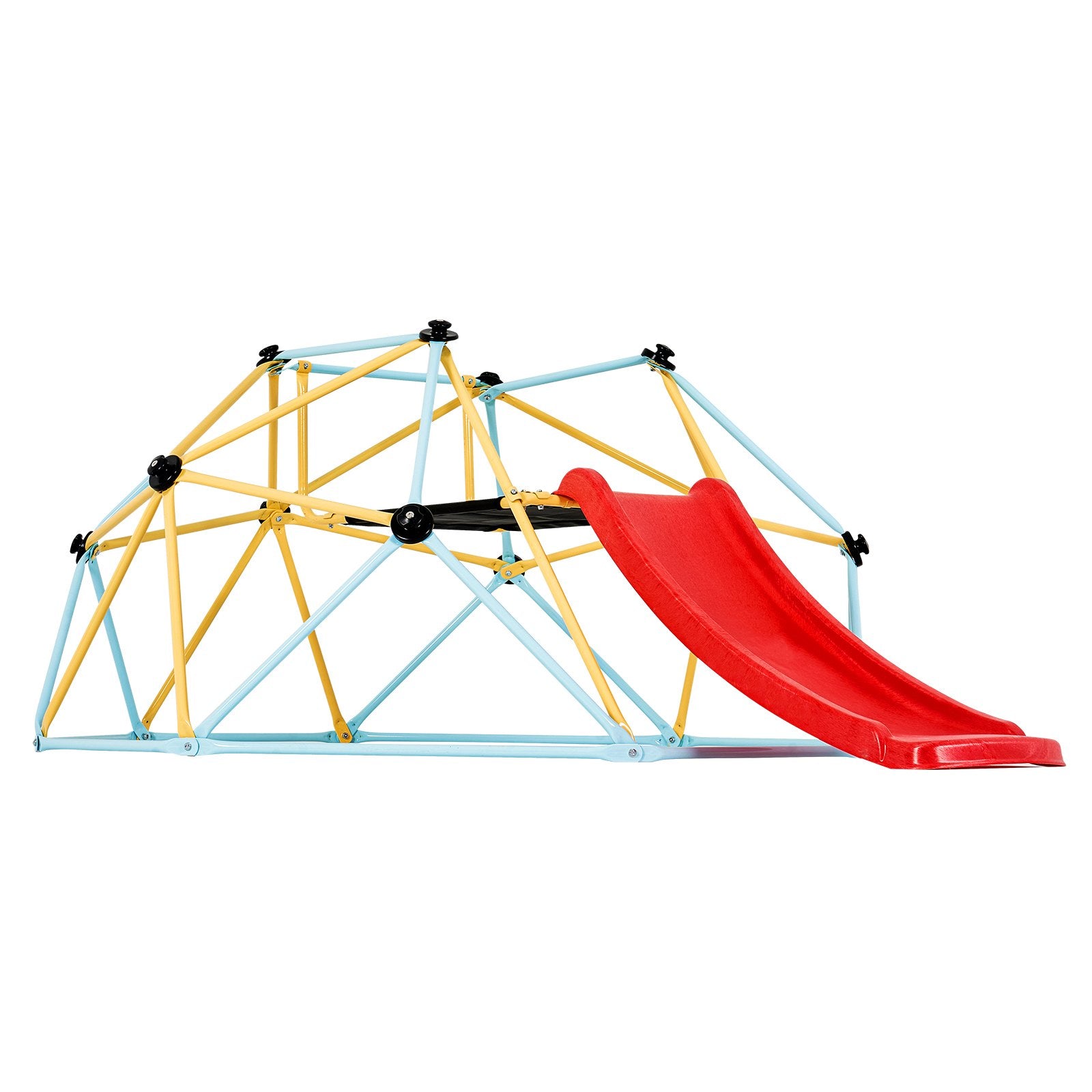 VEVOR Climbing Dome, 8FT Geometric Dome Climber with Slide, for Kids 3 to 9 Years Old, Jungle Gym Supports 600LBS and Easy Assembly, with Climbing Grip, Outdoor and Indoor Play Equipment for Kids